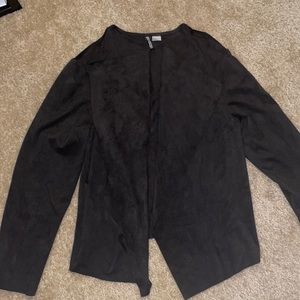 Black suede large cardigan/jacket